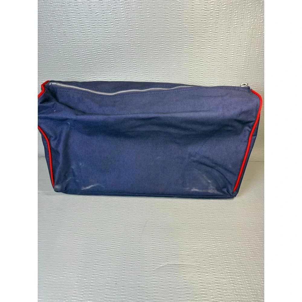 Vintage I Love Lunch Navy Canvas Bag Red Strap Apple Cookie Milk Graphic
